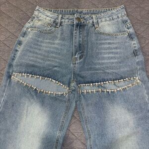 Crystal Slit Jeans